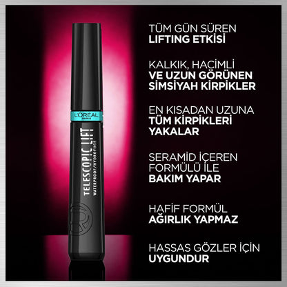 Loreal Paris Telescopic Lift Suya Dayanıklı Maskara
