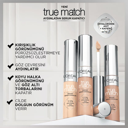 Loreal Paris True Match Aydınlatan Serum Kapatıcı - 1N 11 ml