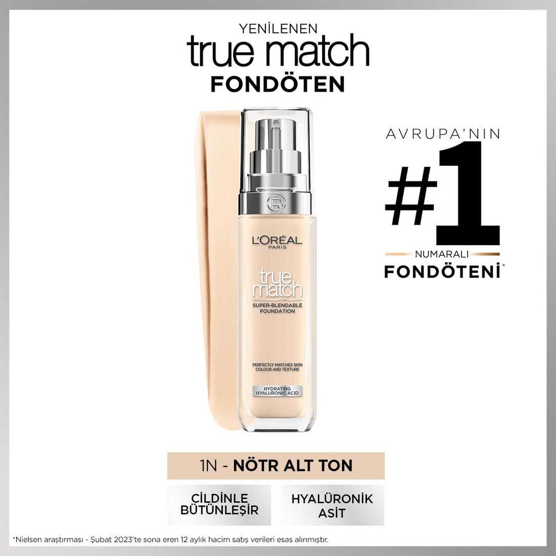Loreal Paris True Match Bakım Yapan Fondöten - 1N Nötr Alt Ton