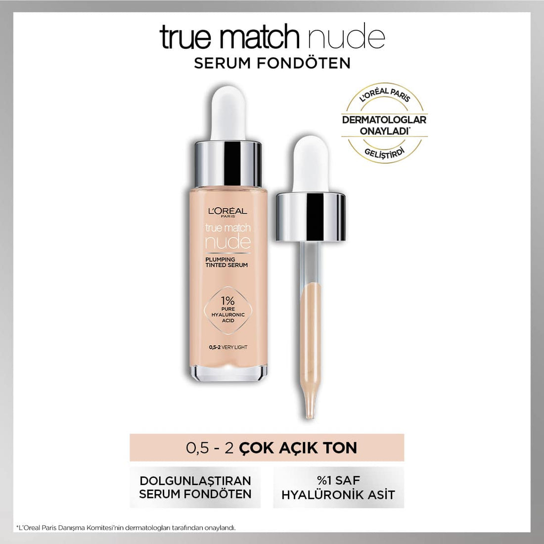 Loreal Paris True Match Nude Fondöten Serum 0.5-2 Very Light