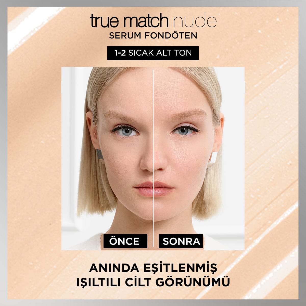 Loreal Paris True Match Nude Fondöten Serum 1-2 Rosy Light