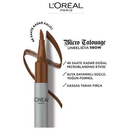 Loreal Paris Unbelieva Brow Micro Tatouage Kaş Kalemi - 109 Ebony