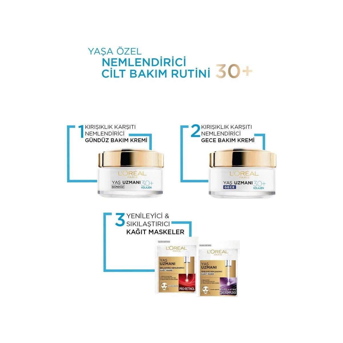 Loreal Paris Yaş Uzmanı 30+ Kırışıklık Karşıtı Nemlendirici Gece Kremi 50 ml