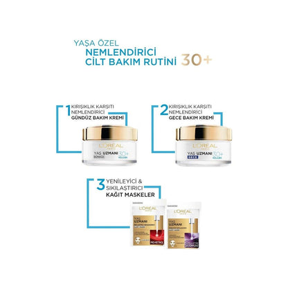 Loreal Paris Yaş Uzmanı 30+ Kırışıklık Karşıtı Nemlendirici Gece Kremi 50 ml