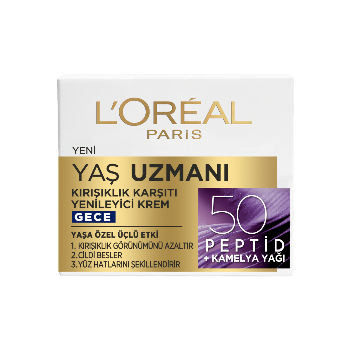 Loreal Paris Yaş Uzmanı 50+ Kırışıklık Karşıtı Yenileyici Gece Kremi 50 ml