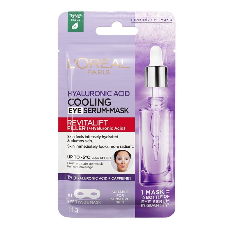 Loreal Revitalift Filler Cooling Hyaluronic Acid + Caffeine Eye Serum Serum Mask