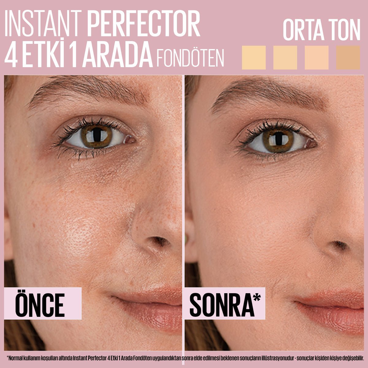Maybelline Instant Perfector 4 ETKİ 1 ARADA Fondöten- Light (Orta Ton)