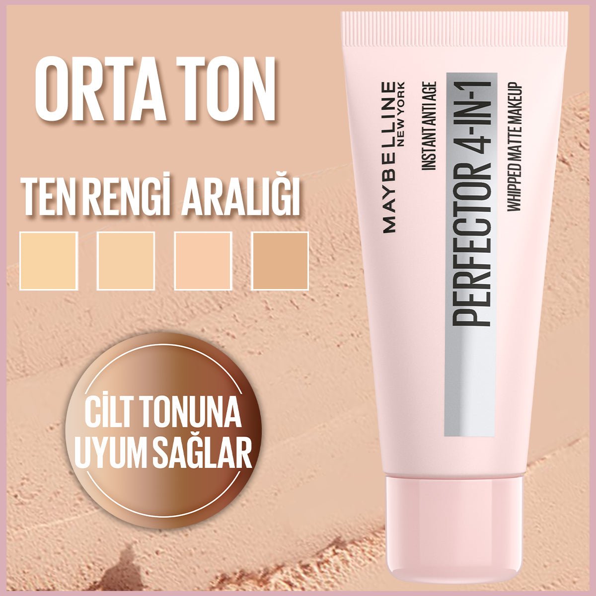 Maybelline Instant Perfector 4 ETKİ 1 ARADA Fondöten- Light (Orta Ton)