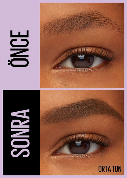 Maybelline New York Express Brow Satin Duo Çift Taraflı Kaş Kalemi -  02 Orta Ton