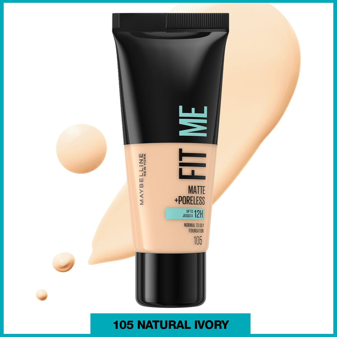 Maybelline New York Fit Me Matte+Poreless Fondöten - 105 Natural Ivory