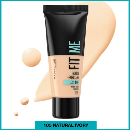 Maybelline New York Fit Me Matte+Poreless Fondöten - 105 Natural Ivory