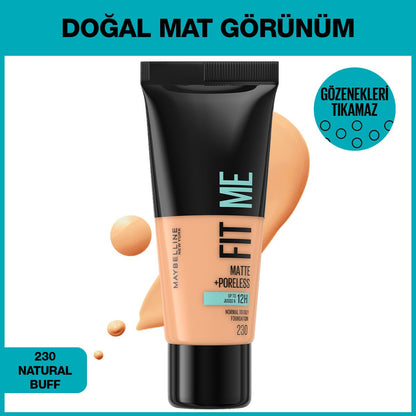 Maybelline New York Fit Me Matte+Poreless Fondöten - 230 Natural Buff