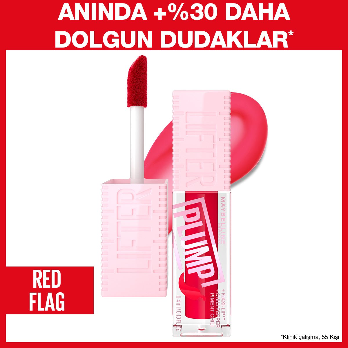 Maybelline New York Lifter Plump Dudak Parlatıcısı- 004 Red Flag