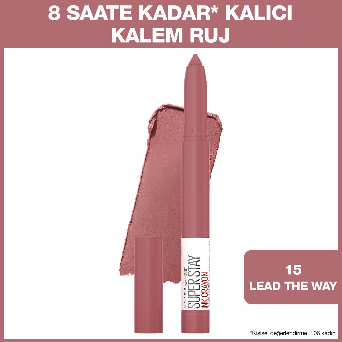 Maybelline New York Super Stay Ink Crayon Kalem Mat Ruj - 15 Lead the Way