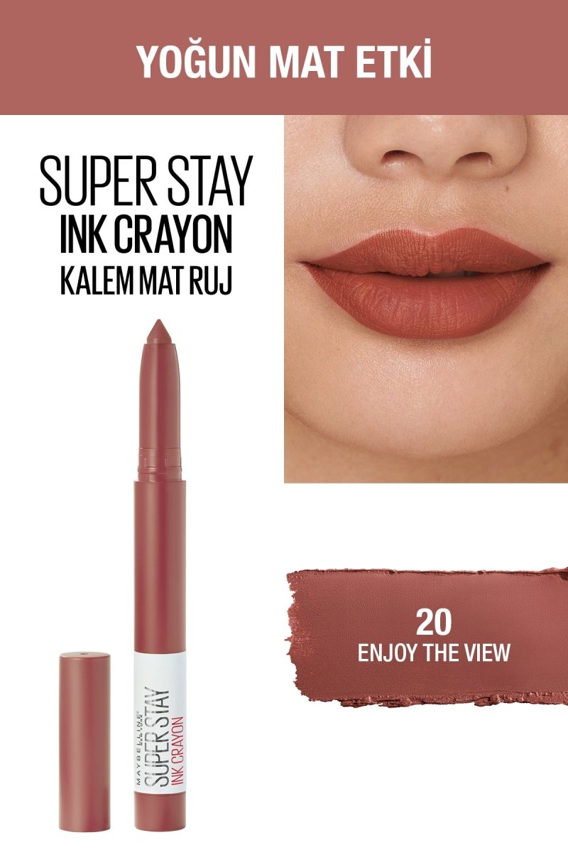 Maybelline New York Super Stay Ink Crayon Kalem Mat Ruj - 20 Enjoy the View