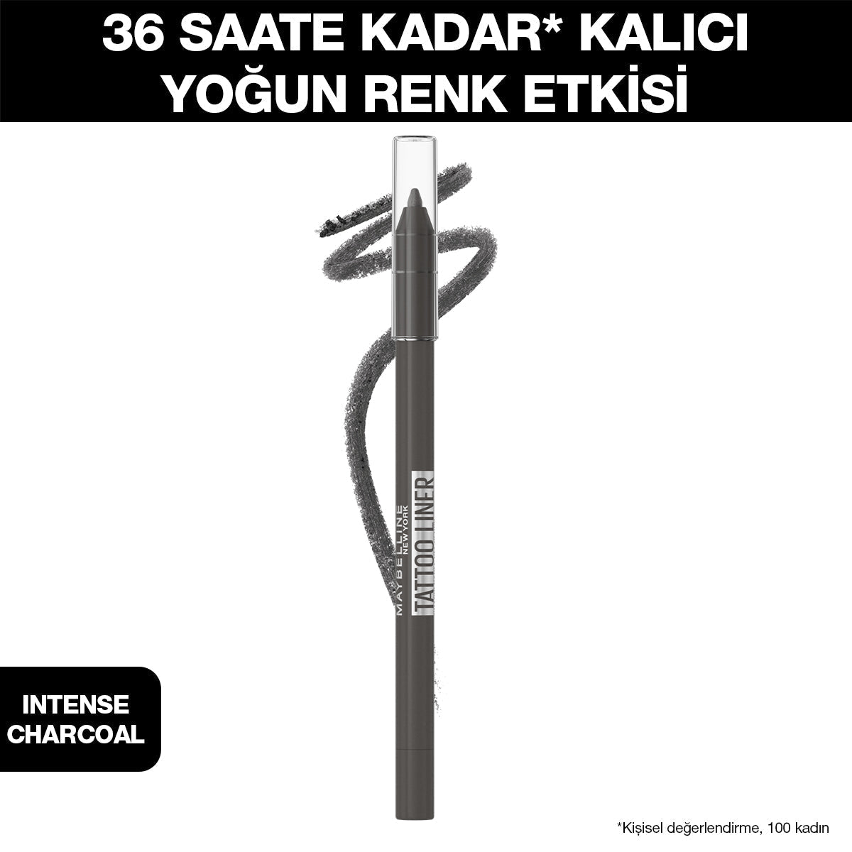 Maybelline New York Tattoo Liner Jel Göz Kalemi - 901 Intense Charcoal (Kurşuni Gri)