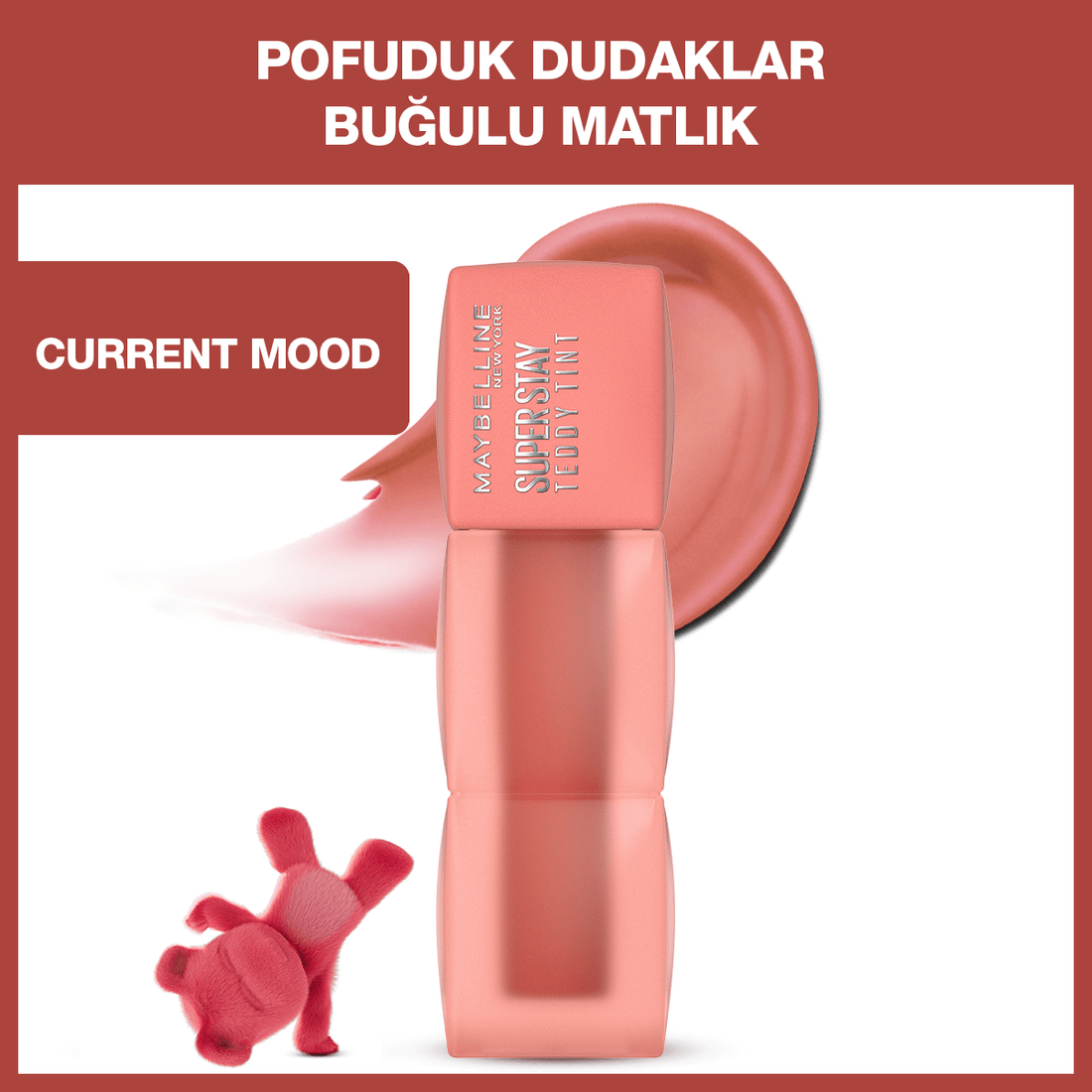 Maybelline Super Stay Teddy Tint Uzun Süre Kalıcı Likit Mat Tint 10 Current Mood
