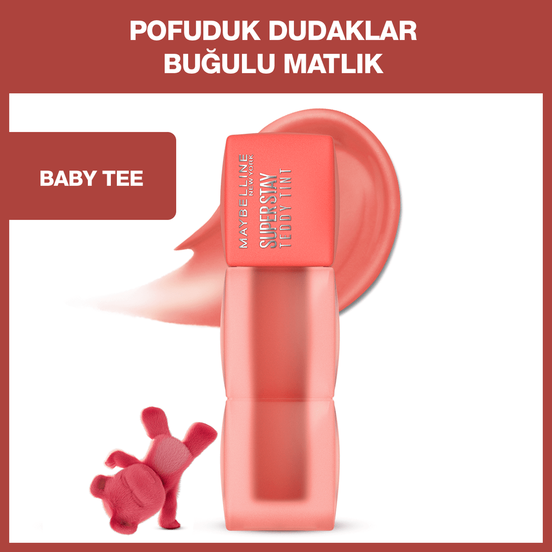 Maybelline Super Stay Teddy Tint Uzun Süre Kalıcı Likit Mat Tint 25 Baby Tee