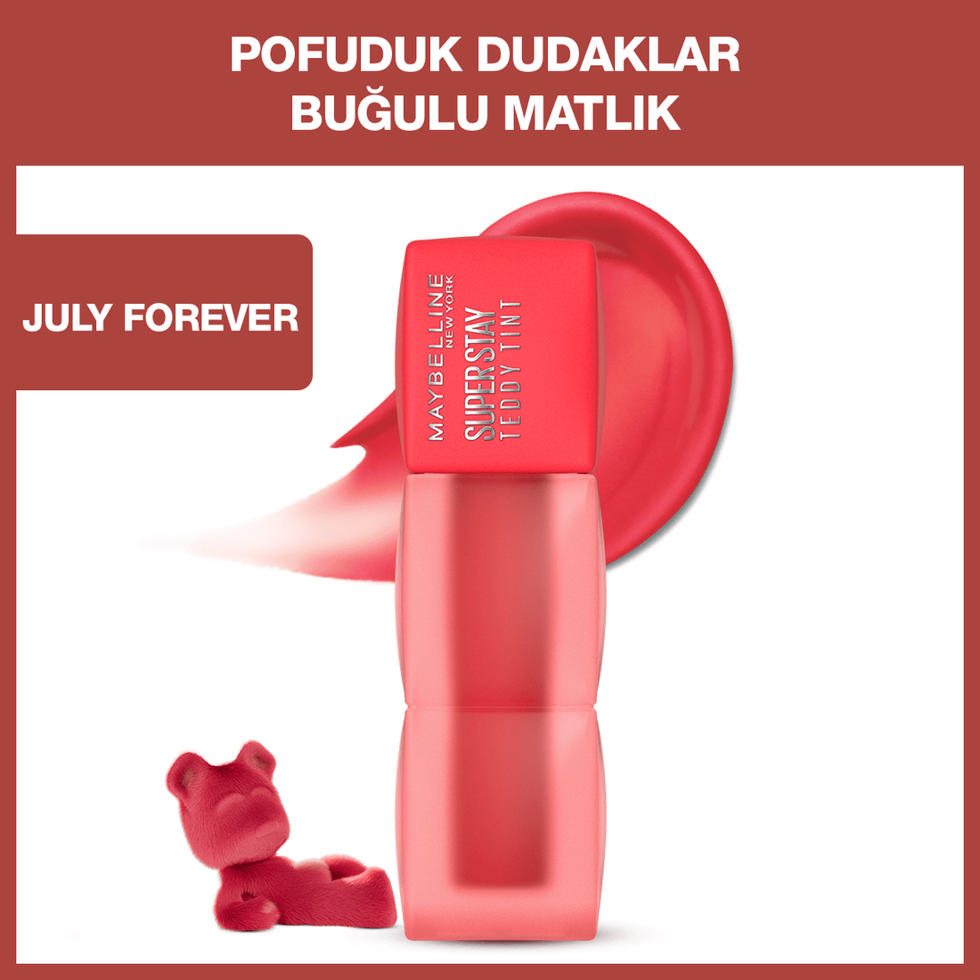 Maybelline Super Stay Teddy Tint Uzun Süre Kalıcı Likit Mat Tint 35 July Forever