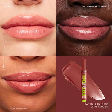 NYX Professional Makeup Fat Oil Slick Click Gloss Lip Balm - 04 Going Viral-Rose