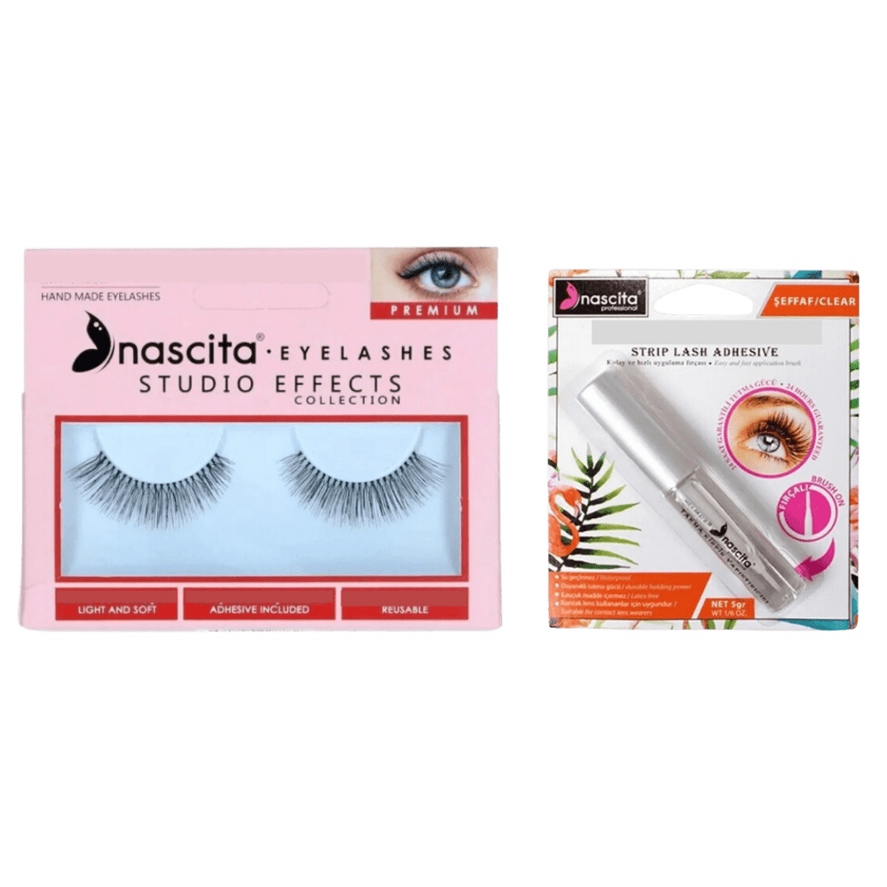 Nascita False Eyelashes Studio Effects - 93 + Nascita Transparent False Eyelash Adhesive 5gr - 08