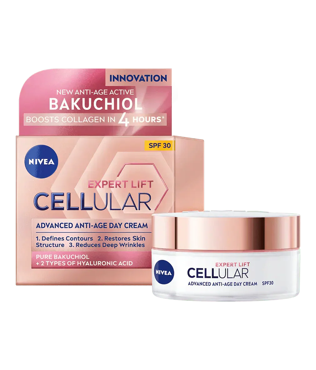 Nivea Cellular Expert Lift Pure Bakuchiol + HA Anti-Age Day Cream SPF30 50ml - 2 Pack