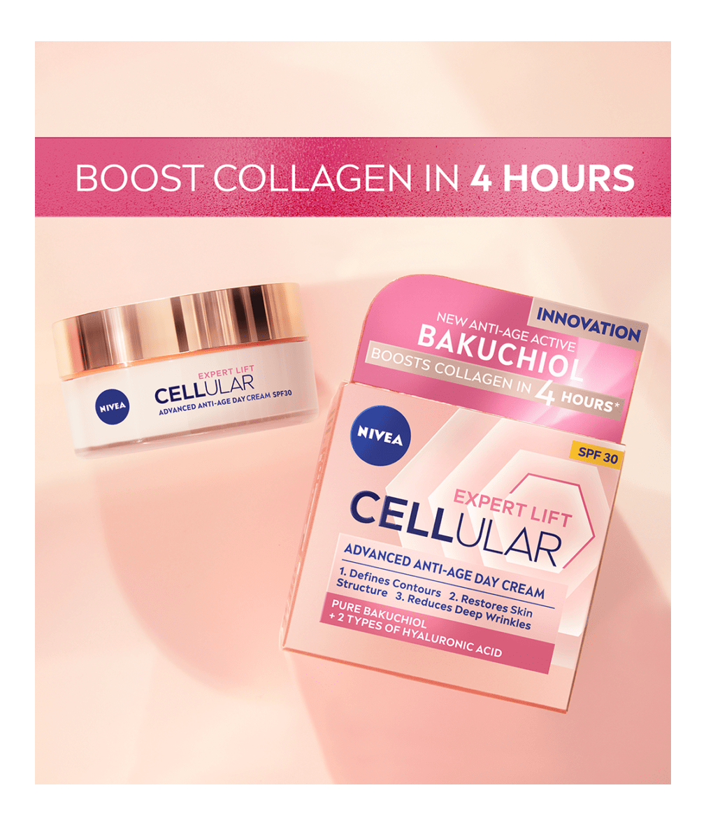 Nivea Cellular Expert Lift Pure Bakuchiol + HA Anti-Age Day Cream SPF30 50ml - 2 Pack