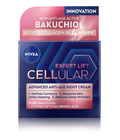 Nivea Cellular Expert Lift Pure Bakuchiol + HA Anti-Age Night Face Cream 50ml / 1.7 fl oz