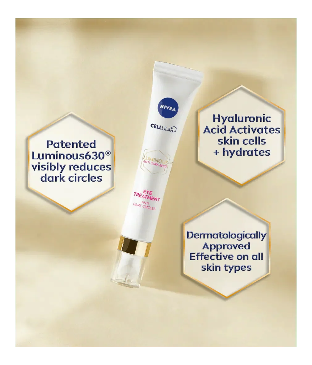 Nivea Cellular Luminous 630 Anti-Dark Circle SPF50 Eye Cream  15ml / 0.5 fl.oz - 2 Pack