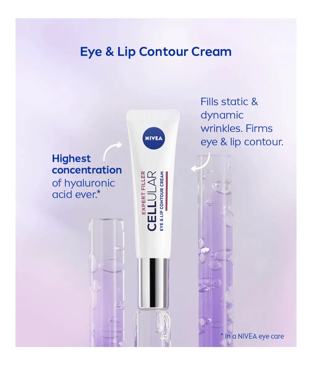 Nivea Hyaluron Cellular Filler Anti-Age Eye Cream 15ml / 0.5 fl.oz - 2 Pack