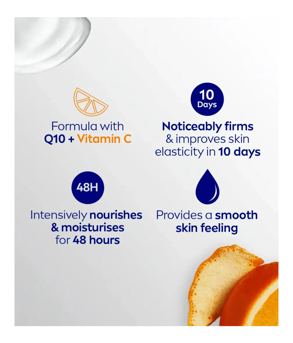 Nivea Q10 + Vitamin C Firming Body Lotion for Dry Skin 400ml / 13.5 fl oz - 2 Pack