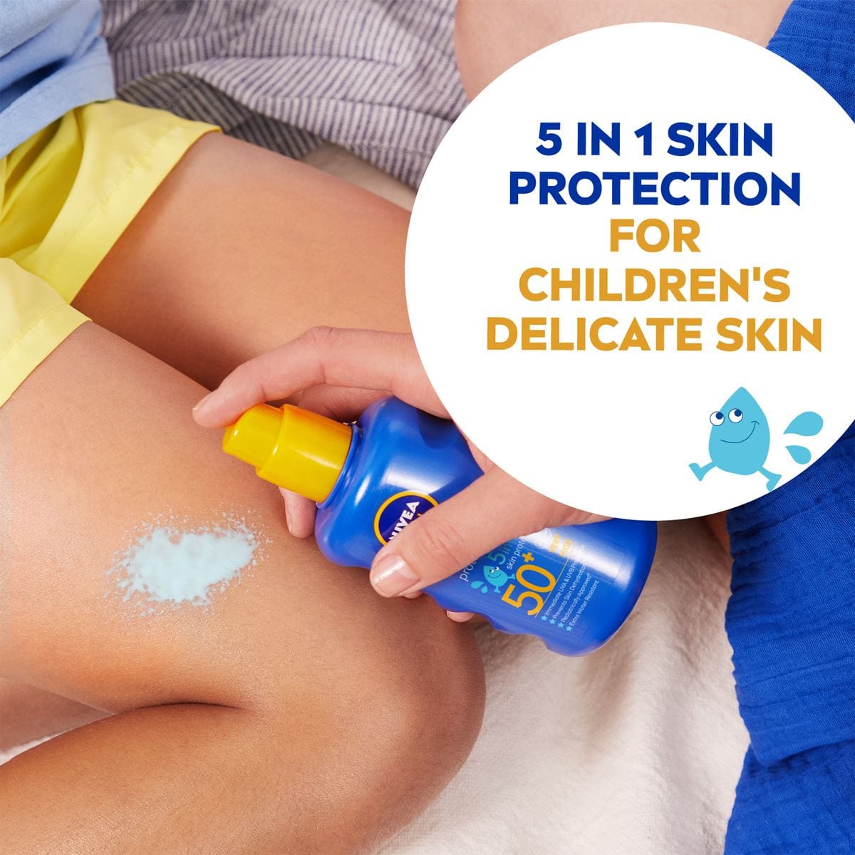 Nivea Sun Kids Protect &amp; Care Coloured Sun Cream Spray SPF50+ 200ml / 6.8 fl.oz - 3 Pack