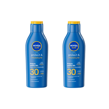 Nivea Sun Protect &amp; Moisture Sun Cream Lotion SPF30 200ml / 6.8 fl.oz - 2 Pack