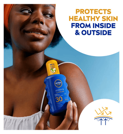 Nivea Sun Protect &amp; Moisture Sun Cream Spray SPF30 200ml / 6.8 fl.oz - 2 Pack