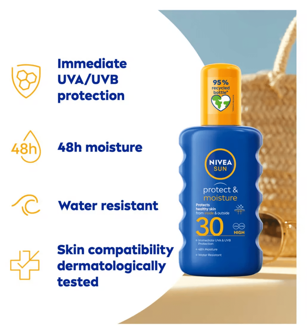 Nivea Sun Protect &amp; Moisture Sun Cream Spray SPF30 200ml / 6.8 fl.oz