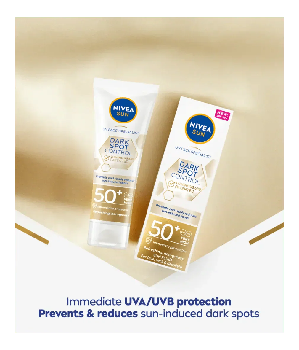 Nivea Sun UV Face Luminous 630 Spot Control Sun Fluid SPF50 40ml / 1.35 fl.oz - 2 Pack