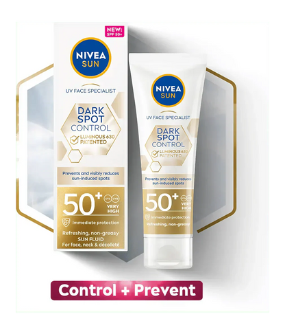 Nivea Sun UV Face Luminous 630 Spot Control Sun Fluid SPF50 40ml / 1.35 fl.oz - 2 Pack