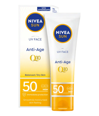 Nivea Sun UV Face Q10 Anti-Age Sun Cream SPF50 50ml / 1.7 fl oz - 2 Pack