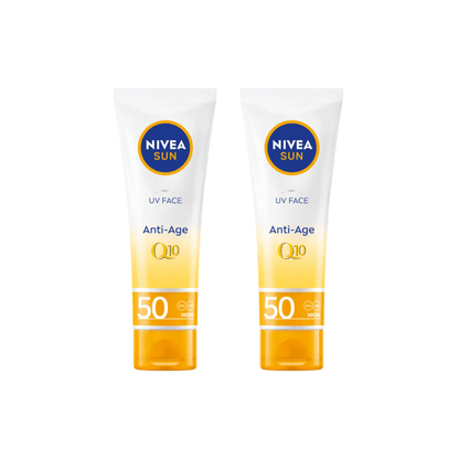 Nivea Sun UV Face Q10 Anti-Age Sun Cream SPF50 50ml / 1.7 fl oz - 2 Pack