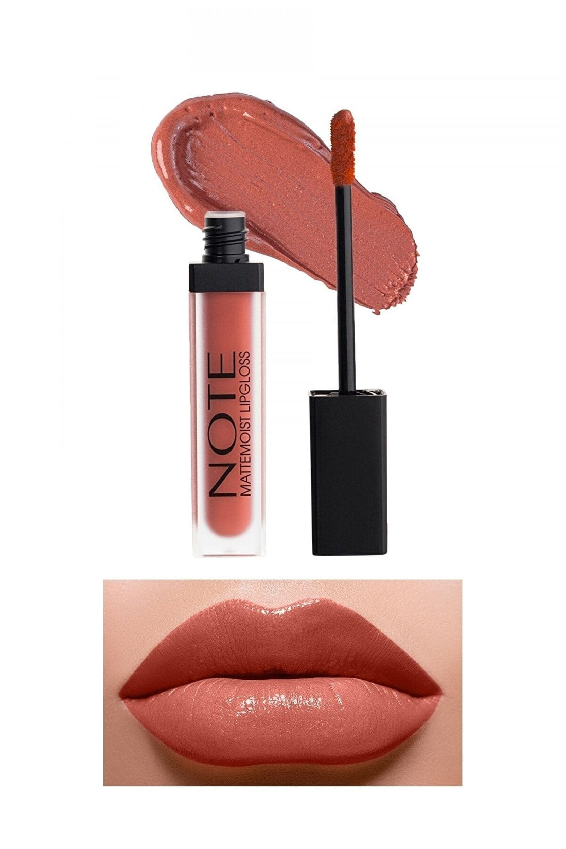 Note Cosmetics Mattemoist Lipgloss Semi Matte Satin Finish Liquid Lipstick-402 Mat Nude