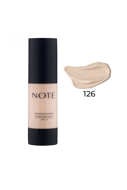 Note Cosmetics Mattifying Extreme Wear Foundation Matte Finish 126 Nude Ivory