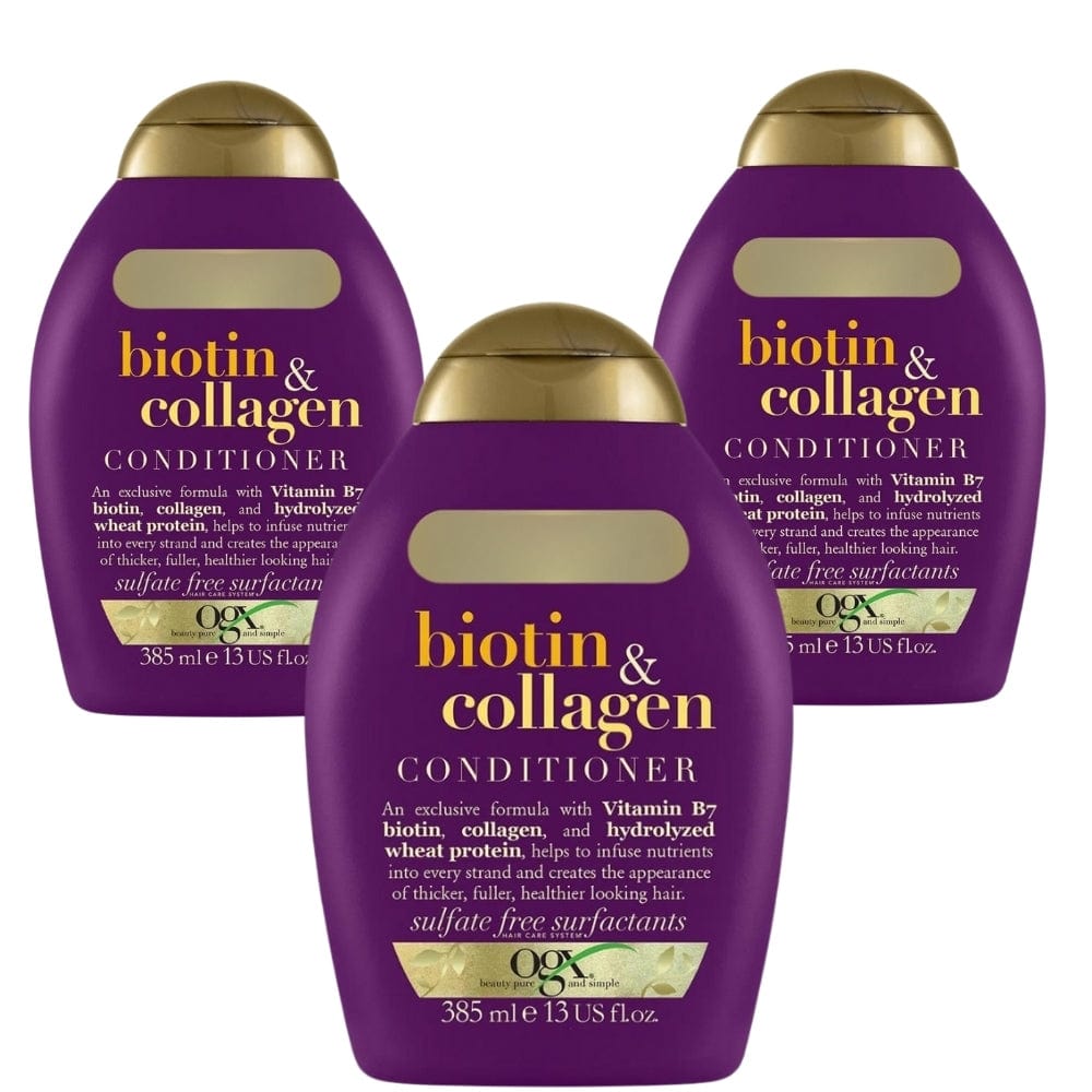 OGX Biotin &amp; Collagen Full Plumping and Lengthening Conditioner 385 ml 3 Pack