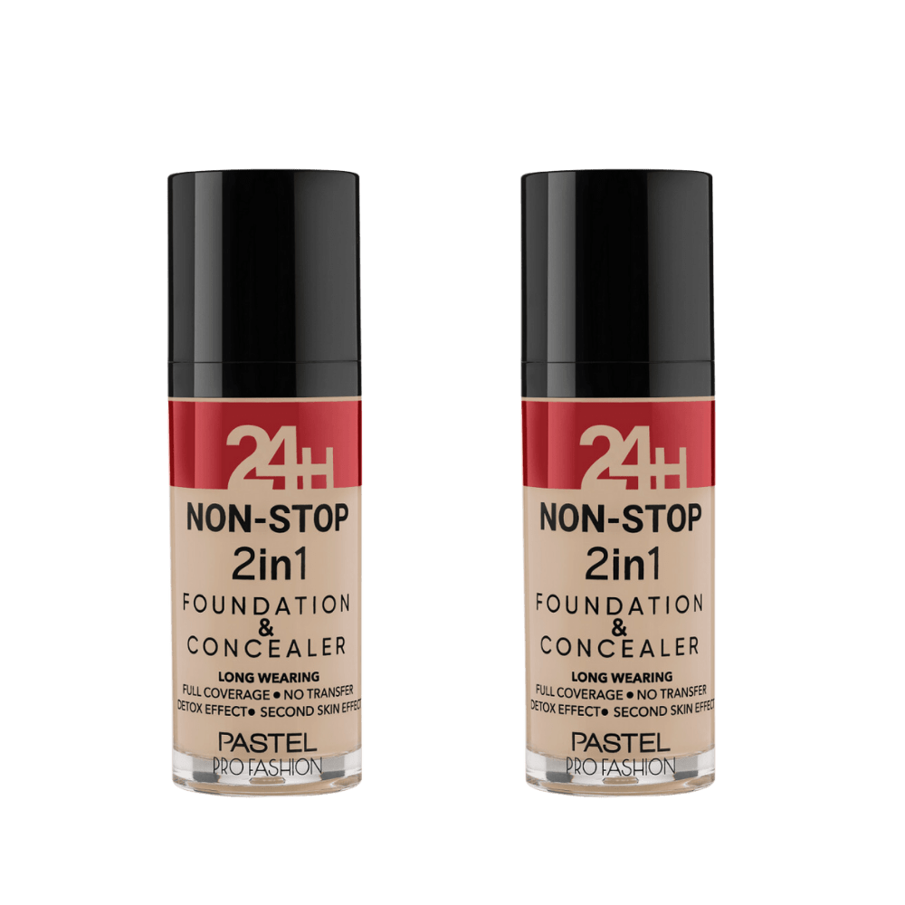 Pastel 24H Non-Stop 2in1 Foundation &amp; Concealer - 603 Ivory 2 Pack