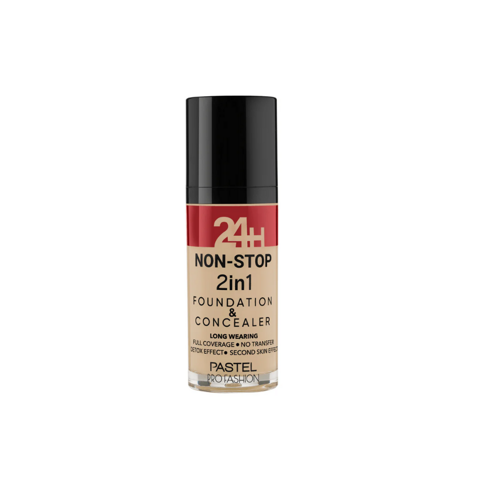 Pastel 24H Non-Stop 2in1 Foundation &amp; Concealer - 604 Vanilla