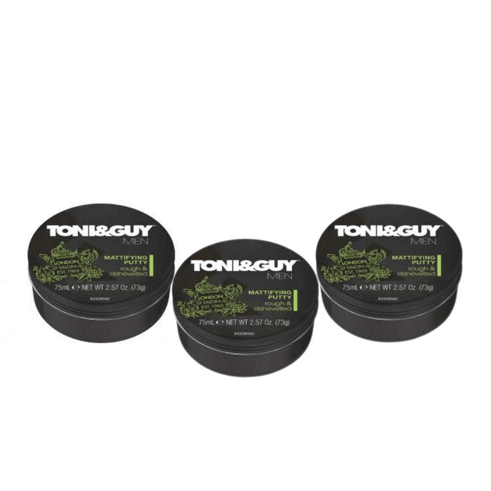 Toni &amp; Guy Men Styling Putty Hair Styling Wax 75 ml 3 Pack