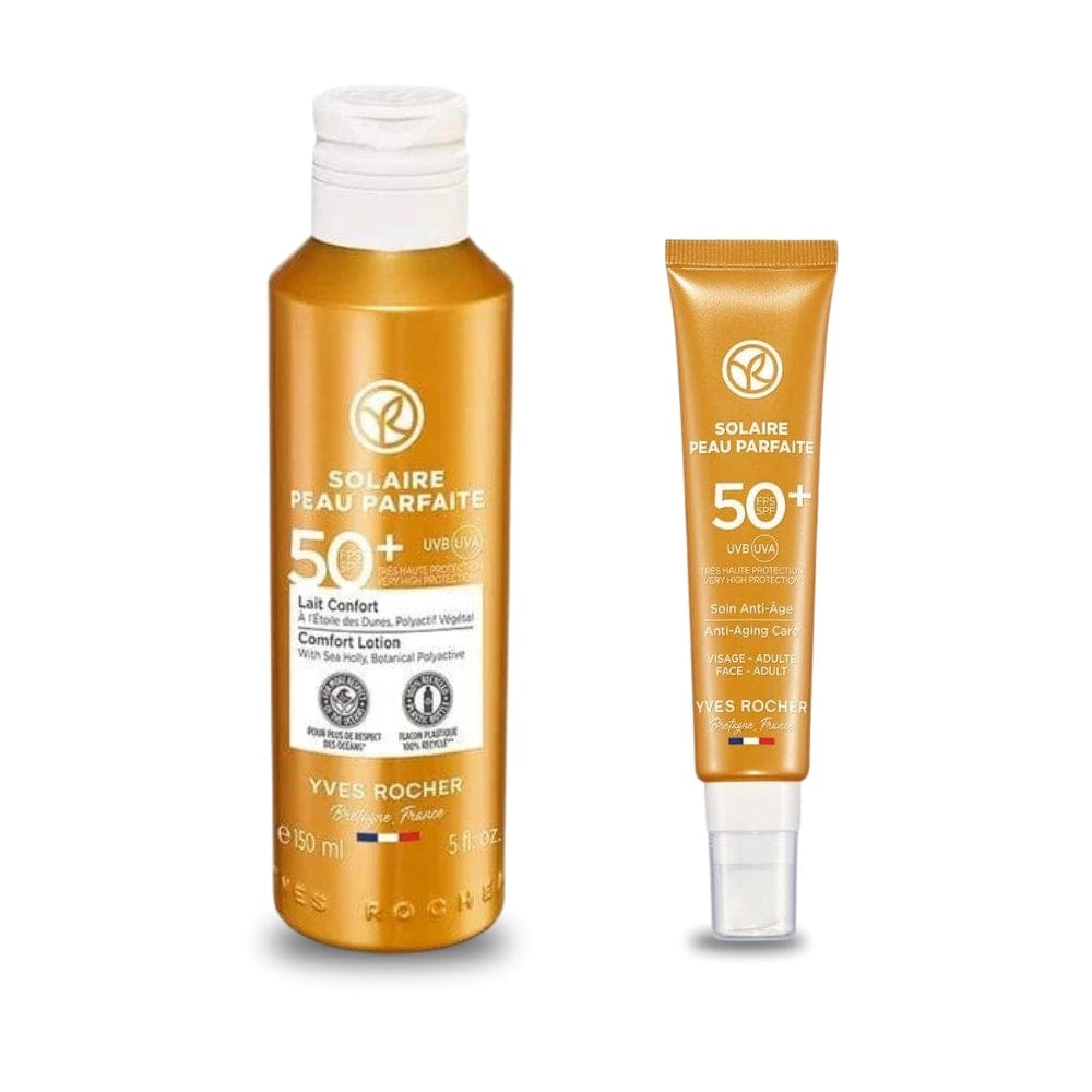 Yves Rocher Solaire Peau Parfaite Body Sun Spray SPF 50 150 ml &amp; Solaire Peau Parfaite Spf 50 Anti Aging Sunscreen 40 ml